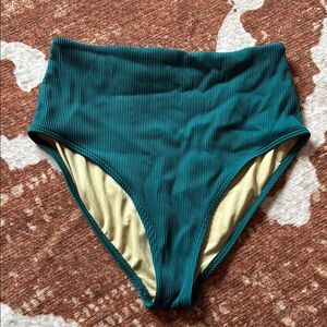 Old Navy Blue and Cream High-Waisted Bikini